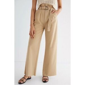 Boyish The Clancy Paperbag Wide Leg Pants Anthropologie Tan Beige Size 29